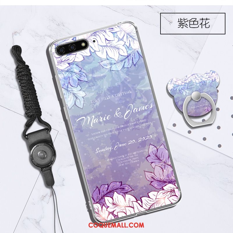 Étui Huawei Y6 2018 Ornements Suspendus Violet Téléphone Portable, Coque Huawei Y6 2018 Créatif