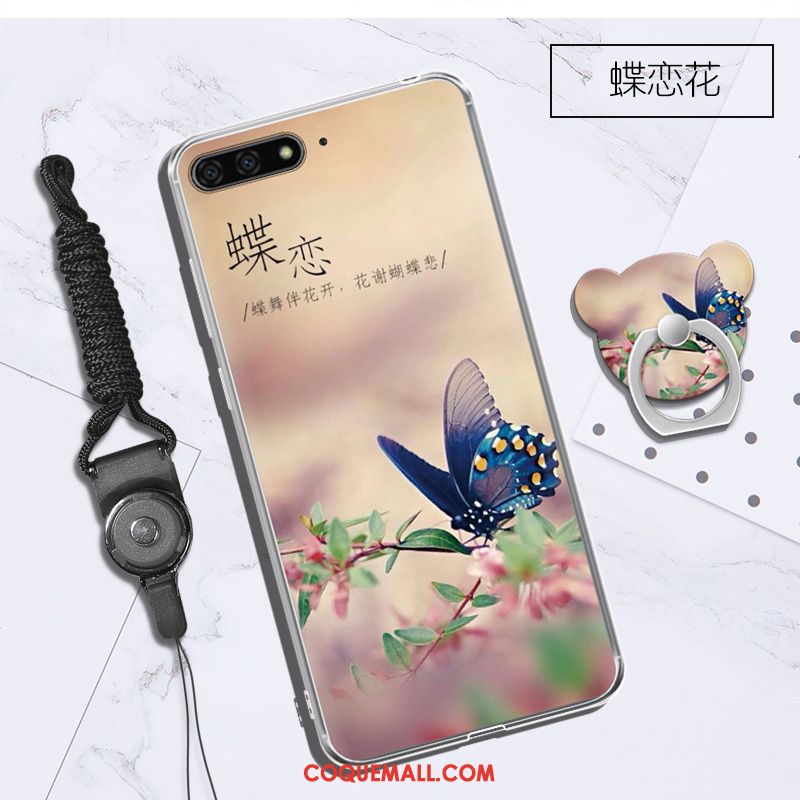Étui Huawei Y6 2018 Ornements Suspendus Violet Téléphone Portable, Coque Huawei Y6 2018 Créatif