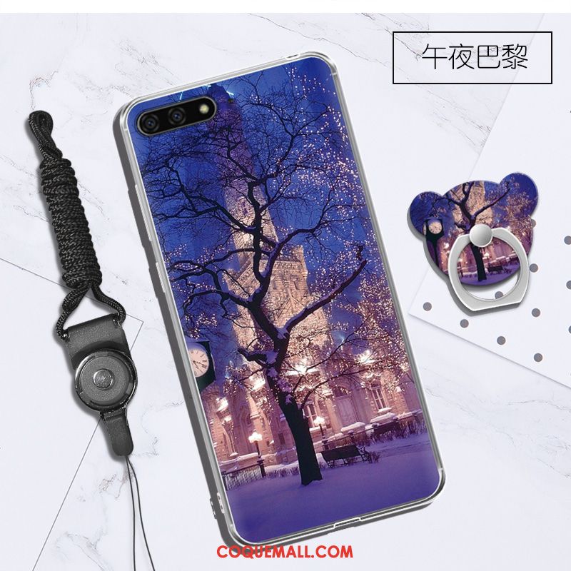 Étui Huawei Y6 2018 Ornements Suspendus Violet Téléphone Portable, Coque Huawei Y6 2018 Créatif