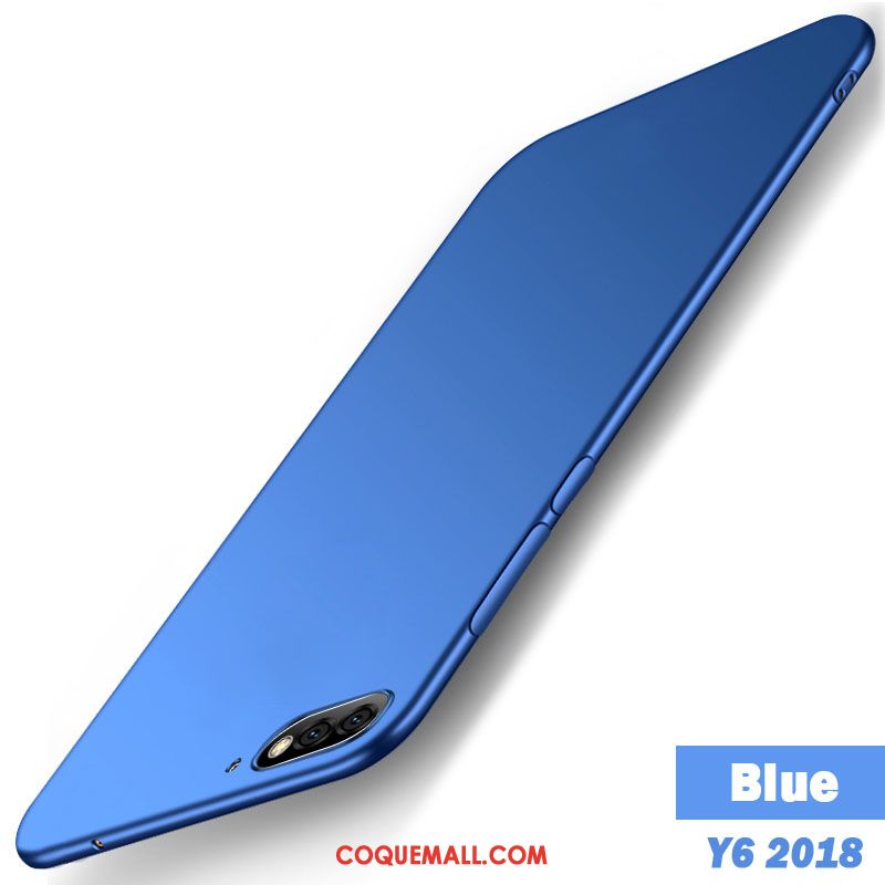 Étui Huawei Y6 2018 Tout Compris Fluide Doux Délavé En Daim, Coque Huawei Y6 2018 Téléphone Portable Noir
