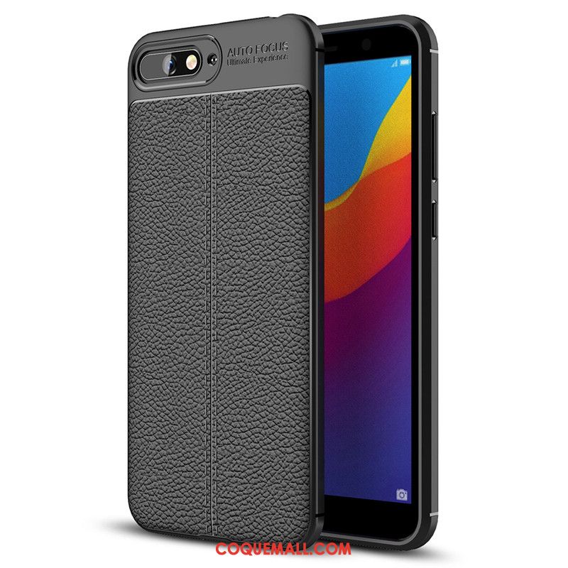 Étui Huawei Y6 2018 Tout Compris Silicone Cuir, Coque Huawei Y6 2018 Protection Fluide Doux