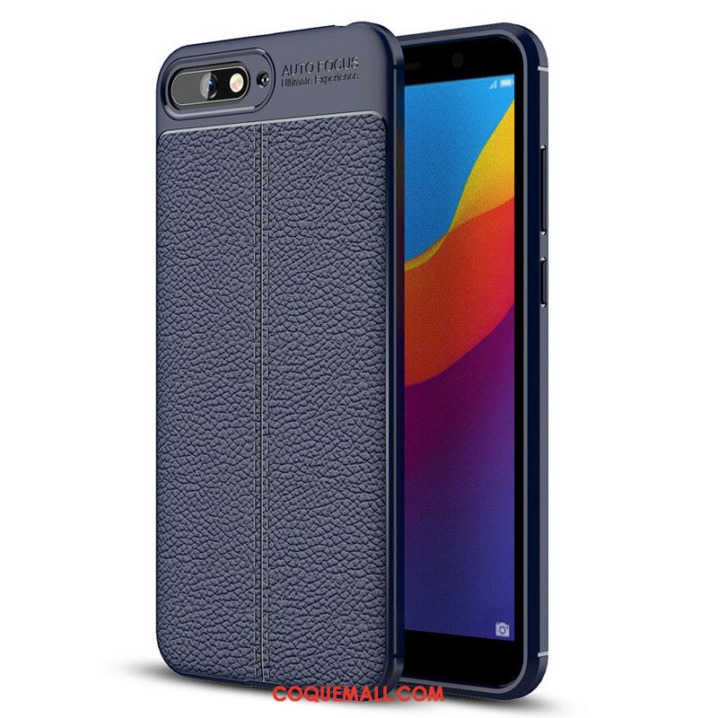 Étui Huawei Y6 2018 Tout Compris Silicone Cuir, Coque Huawei Y6 2018 Protection Fluide Doux