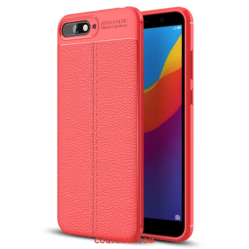 Étui Huawei Y6 2018 Tout Compris Silicone Cuir, Coque Huawei Y6 2018 Protection Fluide Doux