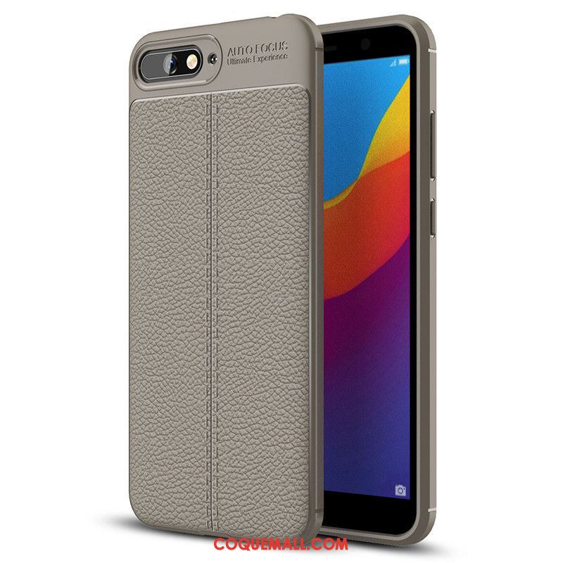 Étui Huawei Y6 2018 Tout Compris Silicone Cuir, Coque Huawei Y6 2018 Protection Fluide Doux