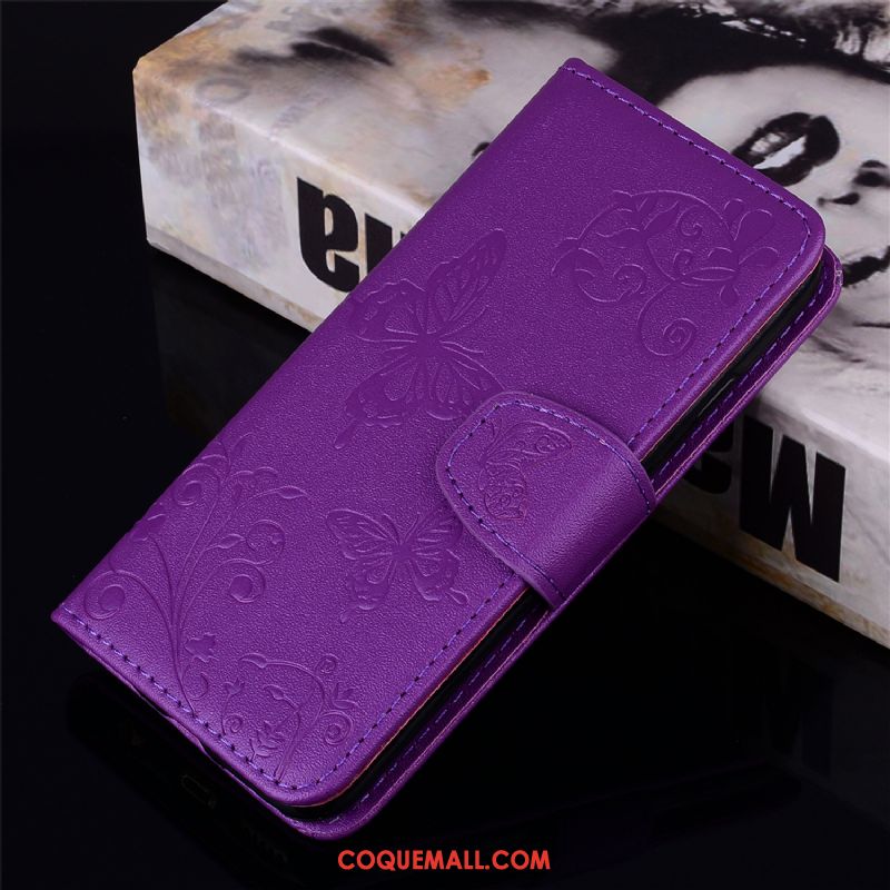 Étui Huawei Y6 2018 Tout Compris Téléphone Portable Fleurs De Papillons, Coque Huawei Y6 2018 Étui En Cuir Carte Braun