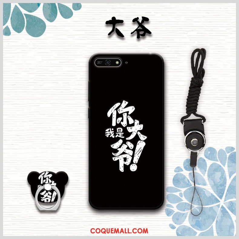 Étui Huawei Y6 2018 Téléphone Portable Jaune Fluide Doux, Coque Huawei Y6 2018 Protection