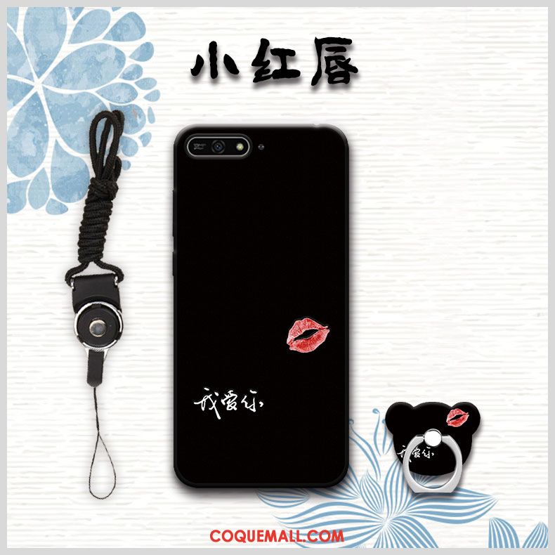 Étui Huawei Y6 2018 Téléphone Portable Jaune Fluide Doux, Coque Huawei Y6 2018 Protection