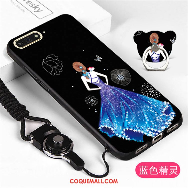 Étui Huawei Y6 2018 Téléphone Portable Ornements Suspendus Noir, Coque Huawei Y6 2018 Protection