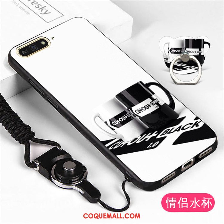 Étui Huawei Y6 2018 Téléphone Portable Ornements Suspendus Noir, Coque Huawei Y6 2018 Protection