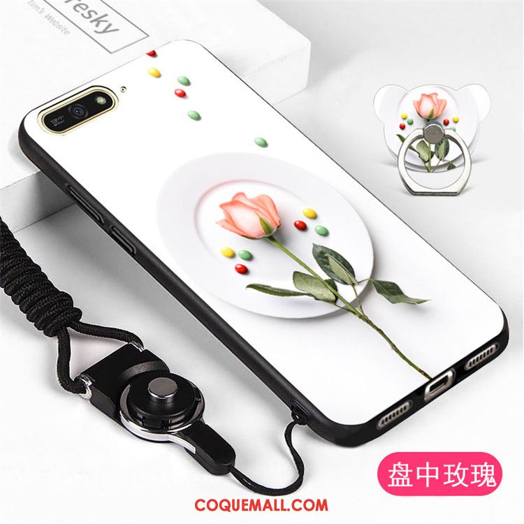 Étui Huawei Y6 2018 Téléphone Portable Ornements Suspendus Noir, Coque Huawei Y6 2018 Protection