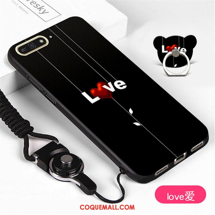 Étui Huawei Y6 2018 Téléphone Portable Ornements Suspendus Noir, Coque Huawei Y6 2018 Protection