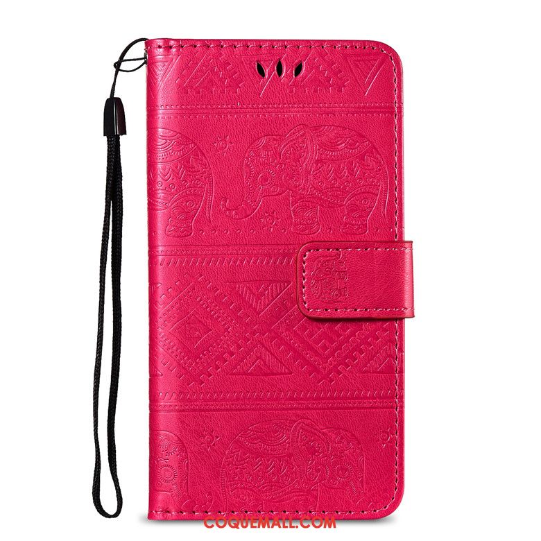 Étui Huawei Y6 2018 Téléphone Portable Protection Rouge, Coque Huawei Y6 2018 Clamshell Incassable