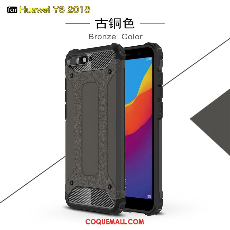 Étui Huawei Y6 2018 Téléphone Portable Tout Compris Gris, Coque Huawei Y6 2018 Protection Silicone