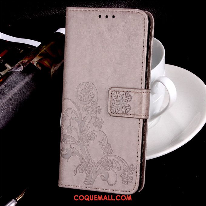 Étui Huawei Y6 2018 Étui En Cuir Clamshell Téléphone Portable, Coque Huawei Y6 2018 Tout Compris Fluide Doux