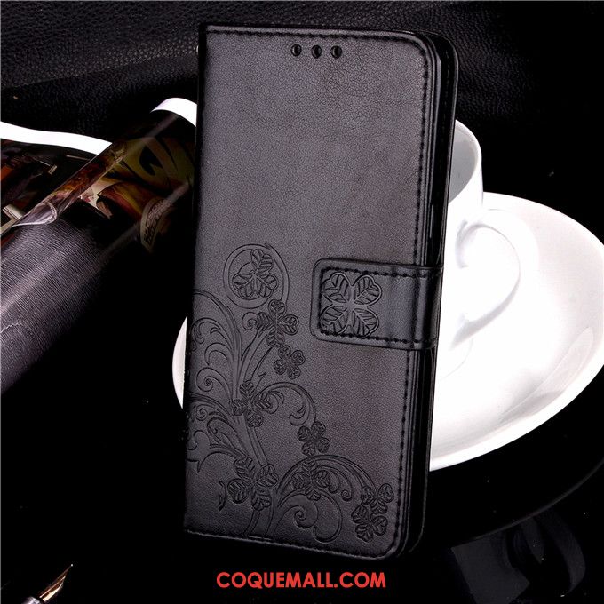 Étui Huawei Y6 2018 Étui En Cuir Clamshell Téléphone Portable, Coque Huawei Y6 2018 Tout Compris Fluide Doux