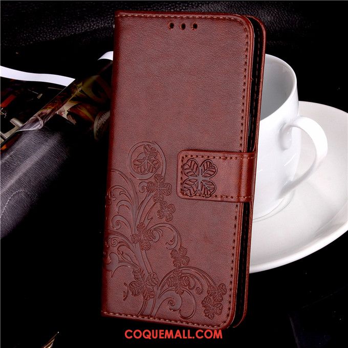 Étui Huawei Y6 2018 Étui En Cuir Clamshell Téléphone Portable, Coque Huawei Y6 2018 Tout Compris Fluide Doux