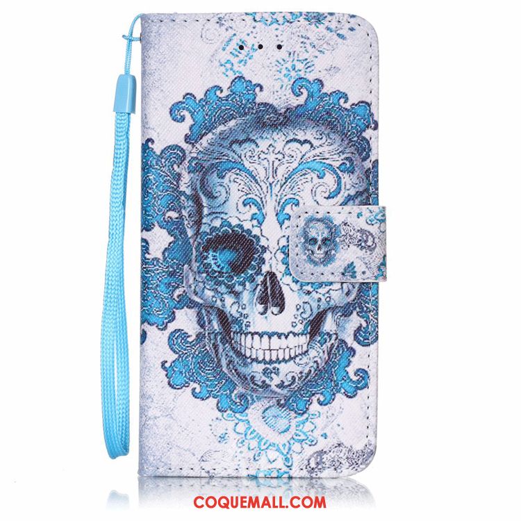 Étui Huawei Y6 2018 Étui En Cuir Incassable Clamshell, Coque Huawei Y6 2018 Tout Compris Bleu