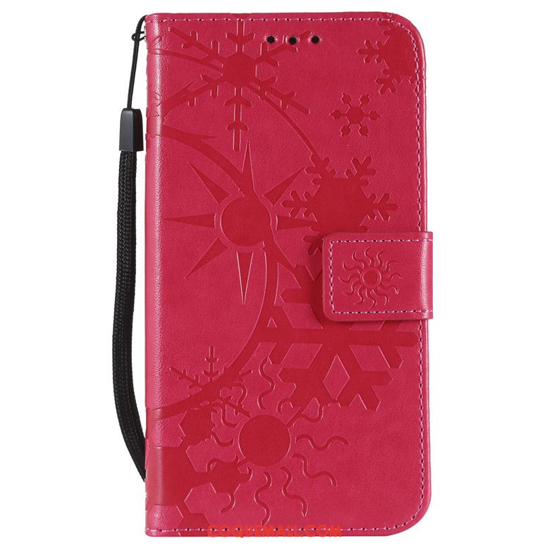 Étui Huawei Y6 2018 Étui En Cuir Rose Fluide Doux, Coque Huawei Y6 2018 Protection Téléphone Portable