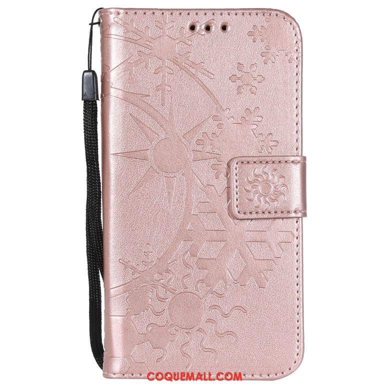 Étui Huawei Y6 2018 Étui En Cuir Rose Fluide Doux, Coque Huawei Y6 2018 Protection Téléphone Portable