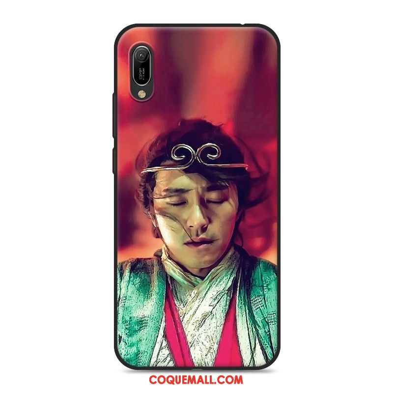 Étui Huawei Y6 2019 Amoureux Noir Fluide Doux, Coque Huawei Y6 2019 Téléphone Portable Créatif