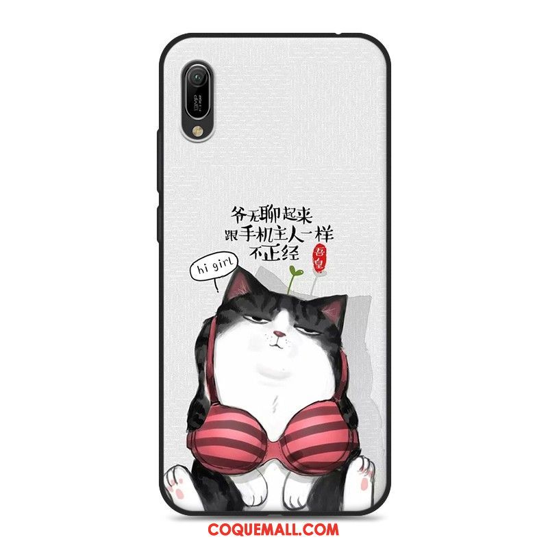 Étui Huawei Y6 2019 Amoureux Noir Fluide Doux, Coque Huawei Y6 2019 Téléphone Portable Créatif