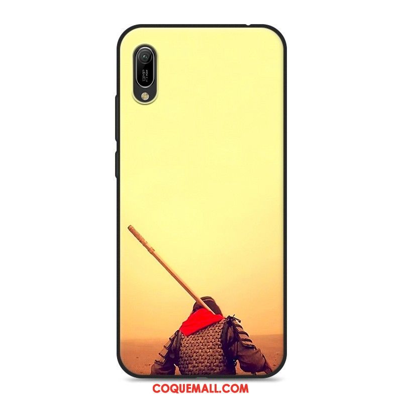 Étui Huawei Y6 2019 Amoureux Noir Fluide Doux, Coque Huawei Y6 2019 Téléphone Portable Créatif