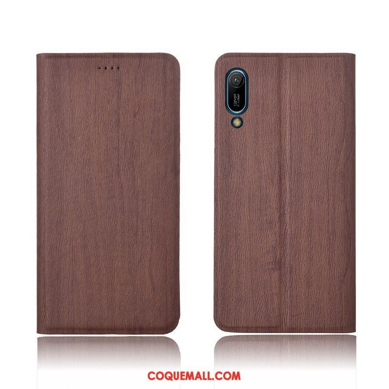 Étui Huawei Y6 2019 Bleu Silicone Incassable, Coque Huawei Y6 2019 En Cuir Clamshell