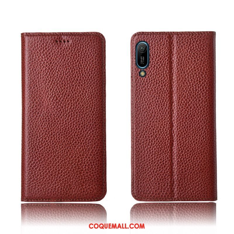 Étui Huawei Y6 2019 Cuir Véritable En Cuir Nouveau, Coque Huawei Y6 2019 Protection Clamshell