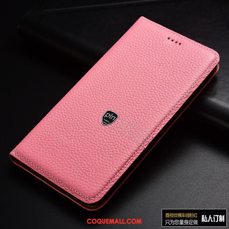 Étui Huawei Y6 2019 Cuir Véritable Protection Clamshell, Coque Huawei Y6 2019 Incassable En Cuir