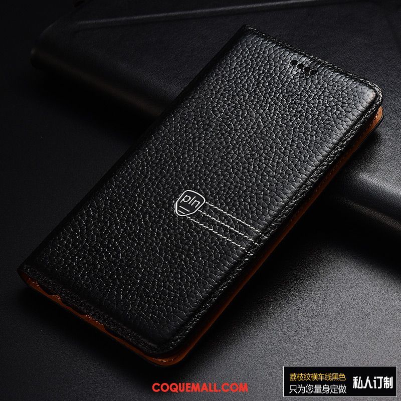 Étui Huawei Y6 2019 Cuir Véritable Protection Clamshell, Coque Huawei Y6 2019 Incassable En Cuir