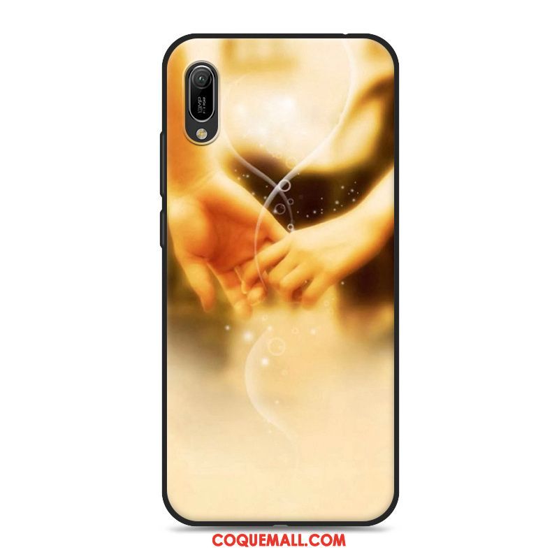 Étui Huawei Y6 2019 Fluide Doux Rose Téléphone Portable, Coque Huawei Y6 2019 Dessin Animé Silicone