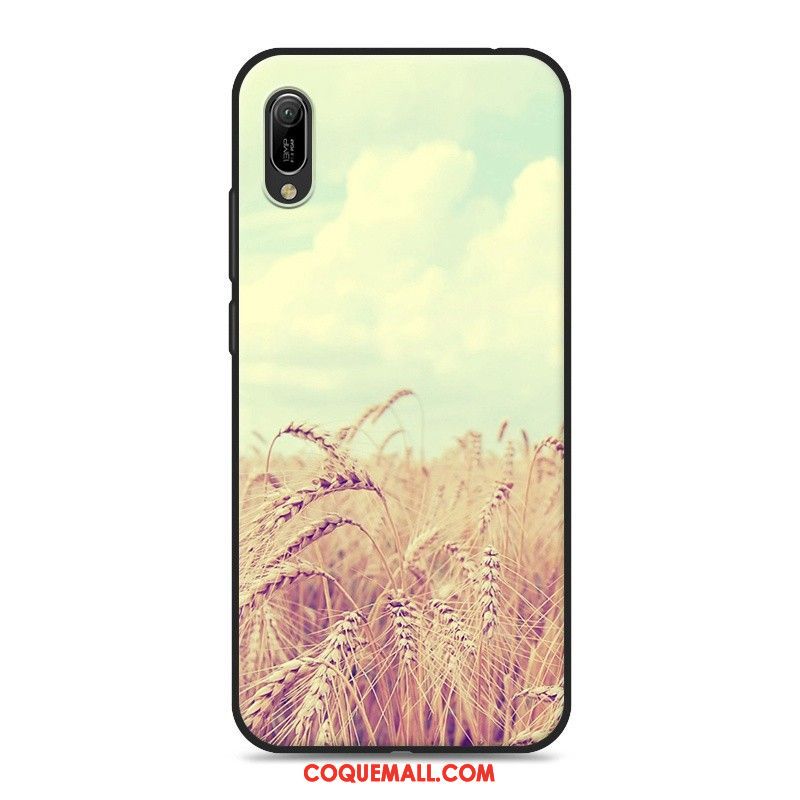 Étui Huawei Y6 2019 Fluide Doux Rose Téléphone Portable, Coque Huawei Y6 2019 Dessin Animé Silicone