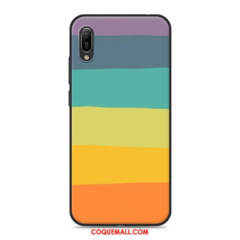 Étui Huawei Y6 2019 Fluide Doux Rose Téléphone Portable, Coque Huawei Y6 2019 Dessin Animé Silicone