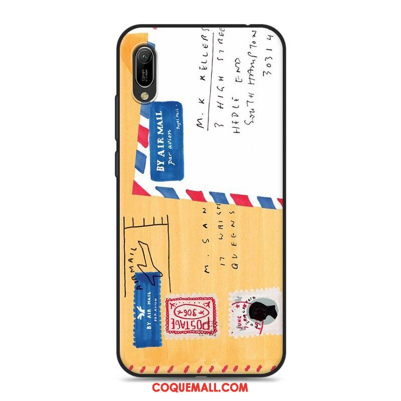 Étui Huawei Y6 2019 Fluide Doux Rose Téléphone Portable, Coque Huawei Y6 2019 Dessin Animé Silicone