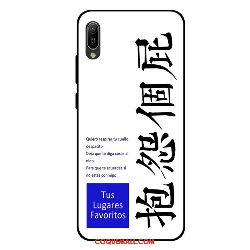 Étui Huawei Y6 2019 Fluide Doux Tout Compris Blanc, Coque Huawei Y6 2019 Silicone Amoureux