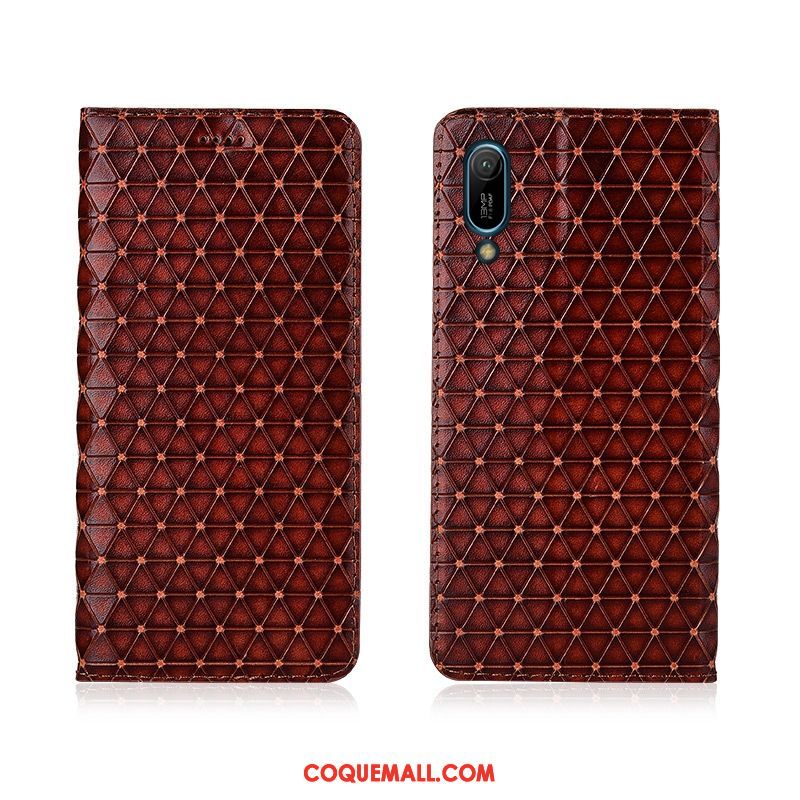 Étui Huawei Y6 2019 Nouveau Téléphone Portable Clamshell, Coque Huawei Y6 2019 Incassable Protection Braun