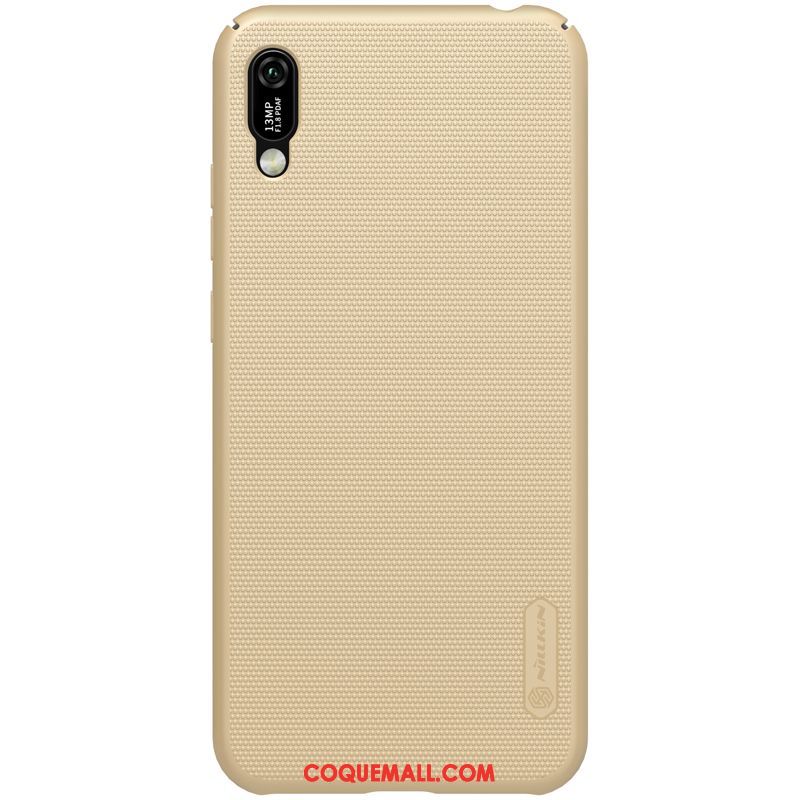 Étui Huawei Y6 2019 Or Rouge Délavé En Daim, Coque Huawei Y6 2019 Protection Téléphone Portable