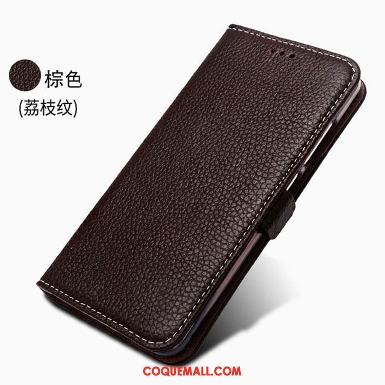 Étui Huawei Y6 2019 Personnalité Cuir Véritable Protection, Coque Huawei Y6 2019 Téléphone Portable Rouge