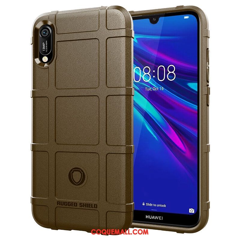 Étui Huawei Y6 2019 Personnalité Silicone Vert, Coque Huawei Y6 2019 Tendance Téléphone Portable