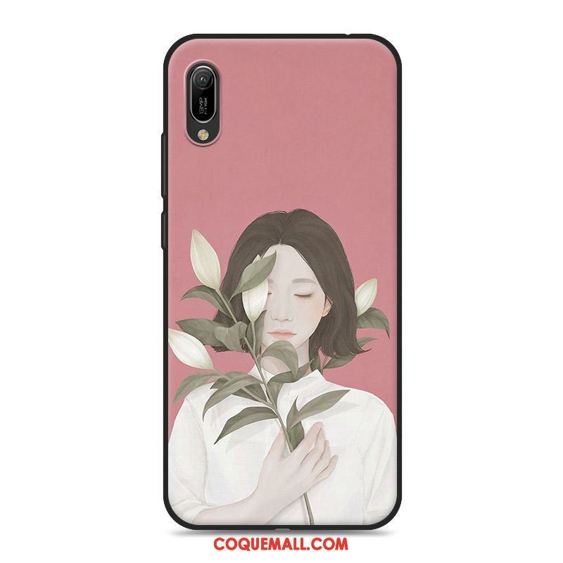 Étui Huawei Y6 2019 Petit Bleu Art, Coque Huawei Y6 2019 Frais Téléphone Portable