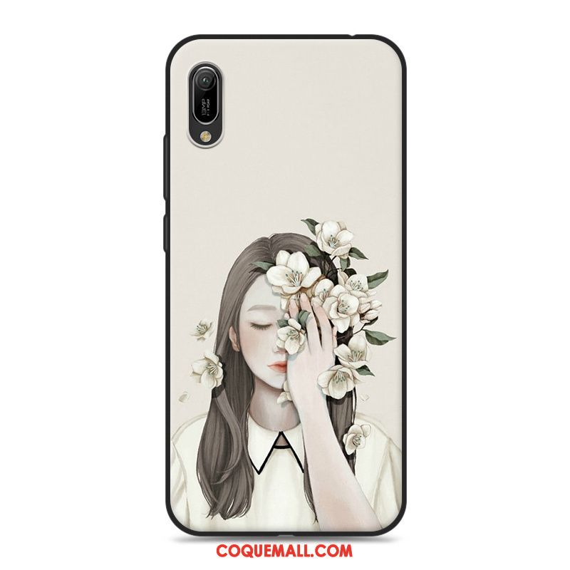 Étui Huawei Y6 2019 Petit Bleu Art, Coque Huawei Y6 2019 Frais Téléphone Portable