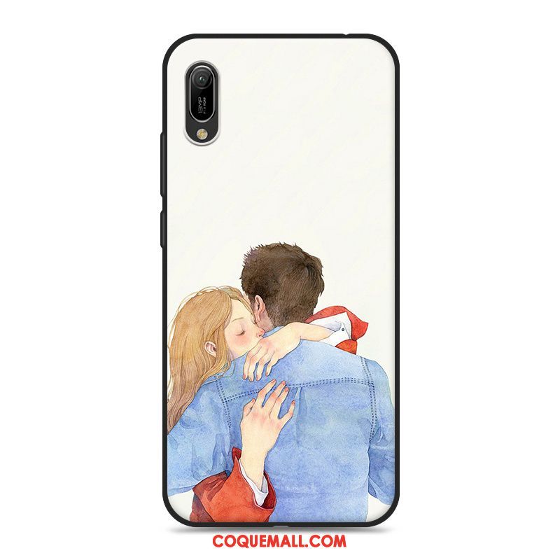 Étui Huawei Y6 2019 Petit Bleu Art, Coque Huawei Y6 2019 Frais Téléphone Portable