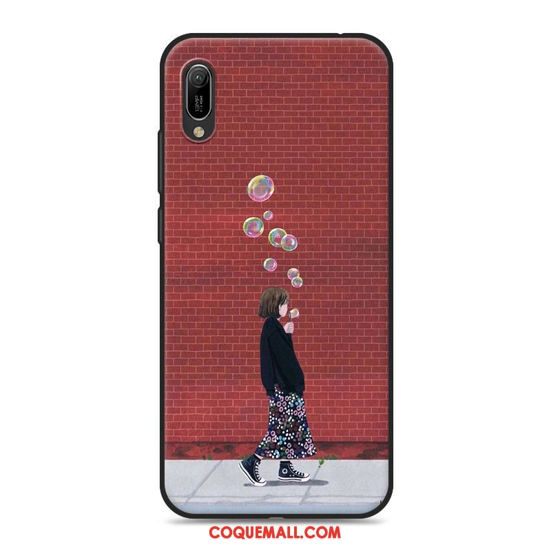 Étui Huawei Y6 2019 Petit Bleu Art, Coque Huawei Y6 2019 Frais Téléphone Portable