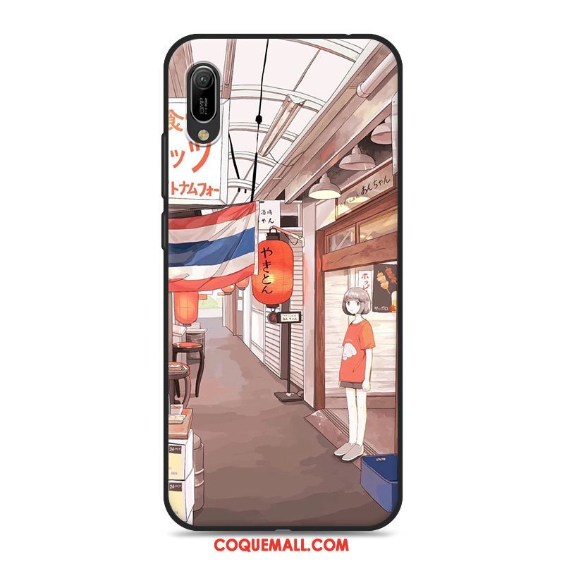 Étui Huawei Y6 2019 Petit Bleu Art, Coque Huawei Y6 2019 Frais Téléphone Portable