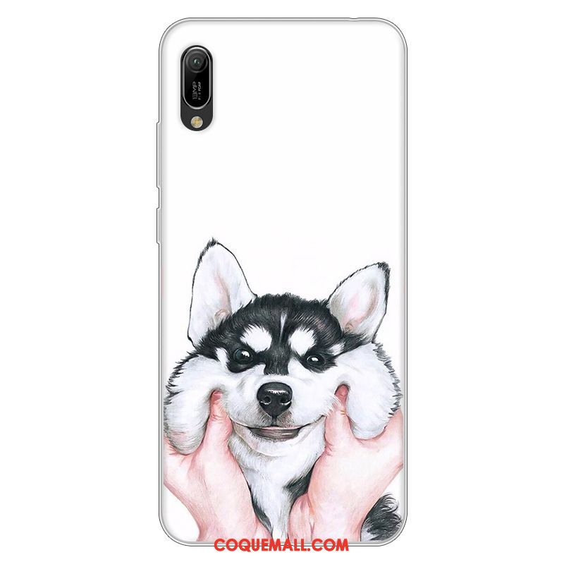 Étui Huawei Y6 2019 Protection Dessin Animé Incassable, Coque Huawei Y6 2019 Fluide Doux Rose