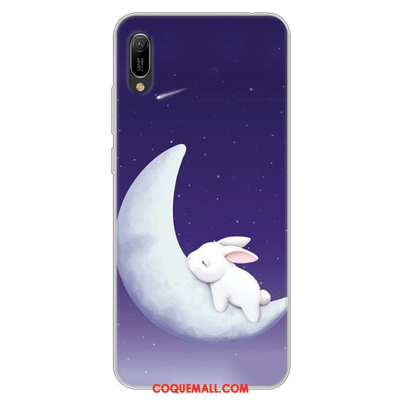 Étui Huawei Y6 2019 Protection Dessin Animé Incassable, Coque Huawei Y6 2019 Fluide Doux Rose