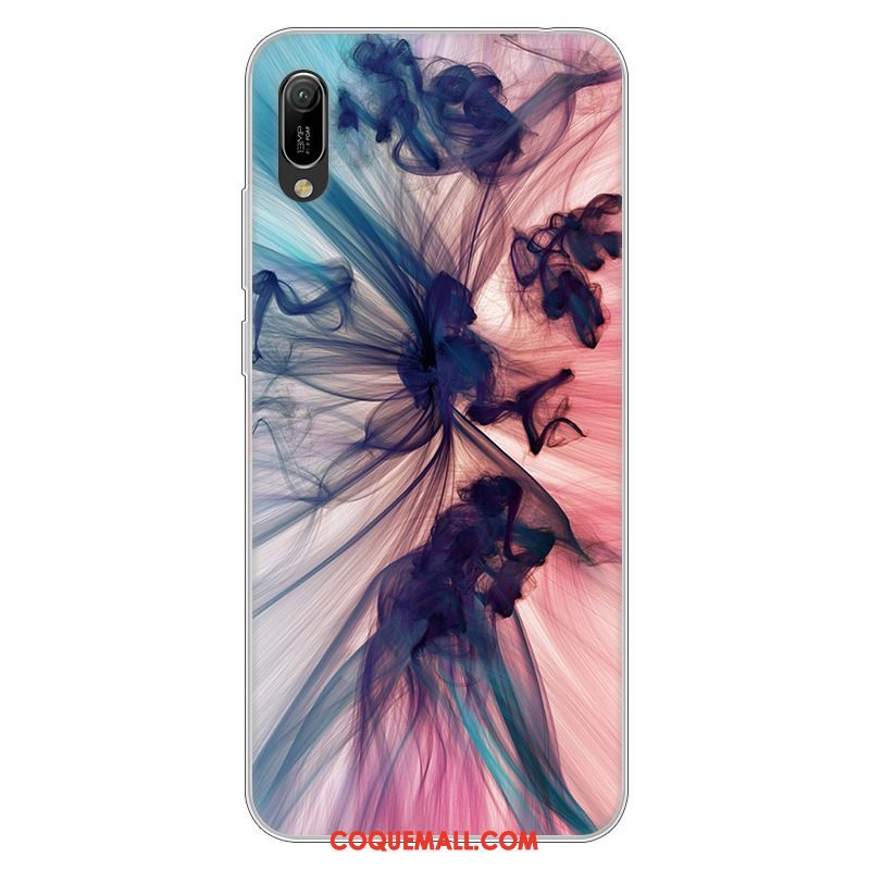 Étui Huawei Y6 2019 Protection Dessin Animé Incassable, Coque Huawei Y6 2019 Fluide Doux Rose