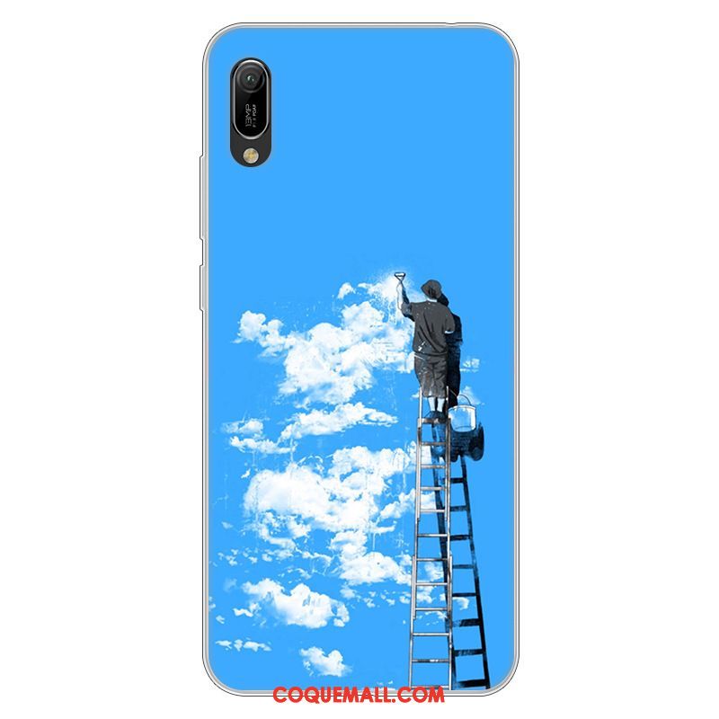 Étui Huawei Y6 2019 Protection Dessin Animé Incassable, Coque Huawei Y6 2019 Fluide Doux Rose