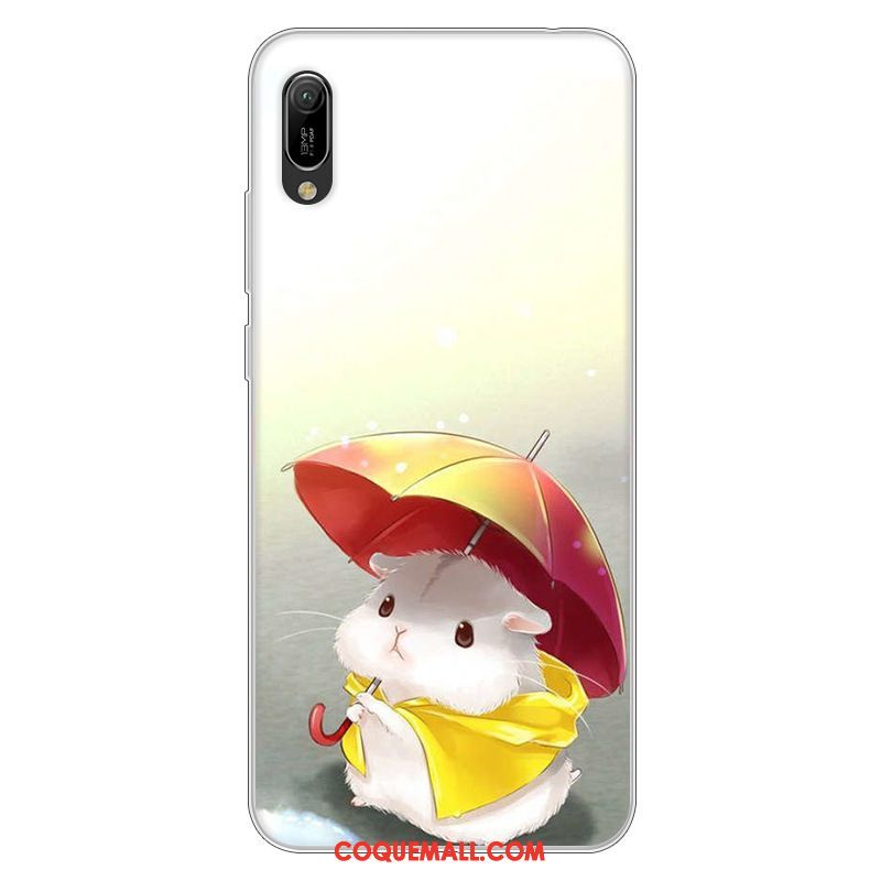 Étui Huawei Y6 2019 Protection Dessin Animé Incassable, Coque Huawei Y6 2019 Fluide Doux Rose