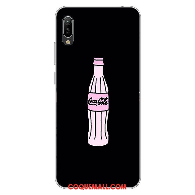 Étui Huawei Y6 2019 Protection Dessin Animé Incassable, Coque Huawei Y6 2019 Fluide Doux Rose